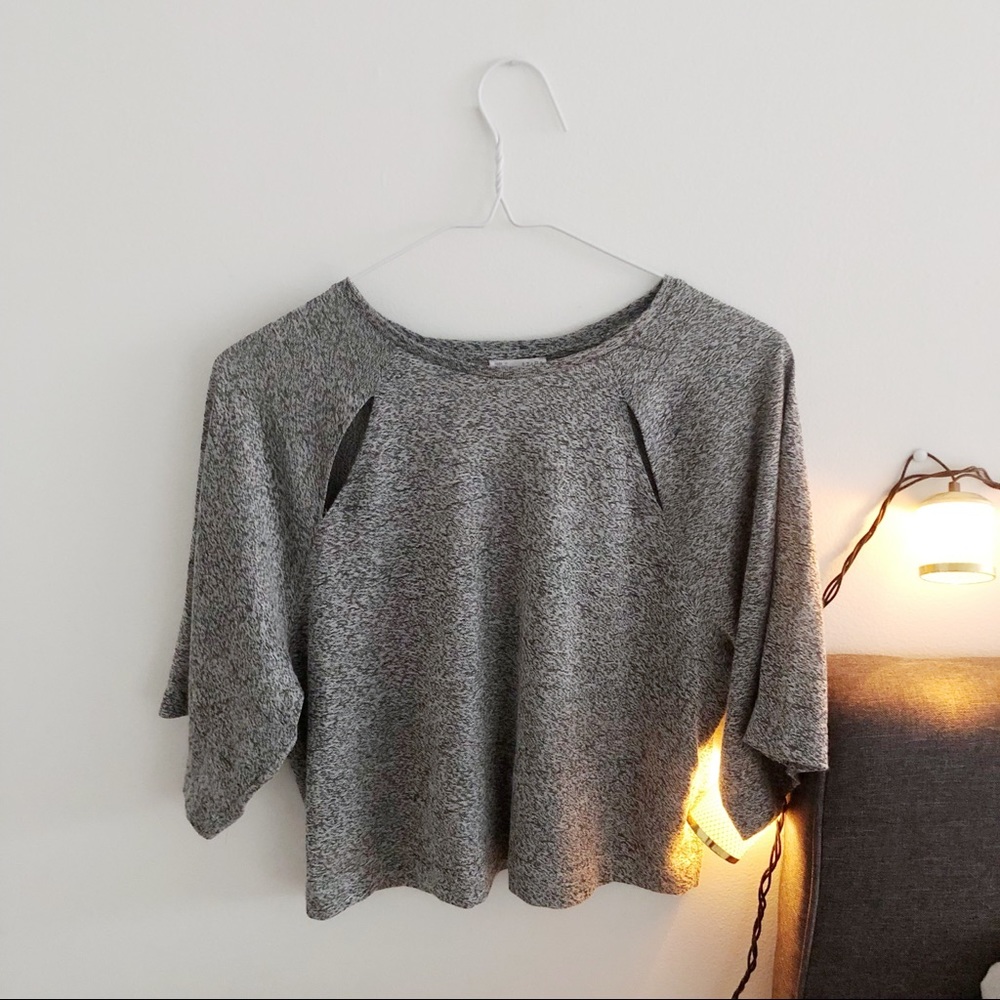 Zara Gray Cutout Top